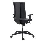 Chaise de bureau Navigo simili cuir noir - dossier haut avec accoudoirs réglables 3D - mécanisme Synchrone - pieds noir