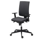 Chaise de bureau Navigo simili cuir noir - dossier haut avec accoudoirs réglables 3D - mécanisme Synchrone - pieds noir