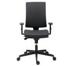 Chaise de bureau Navigo simili cuir noir - dossier haut avec accoudoirs réglables 3D - mécanisme Synchrone - pieds noir