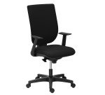 Chaise de bureau Webstar tissu - dossier haut accoudoirs fixes - mécanisme Synchrone - pieds noirs