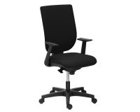 Chaise de bureau NAO tissu - dossier réglable en hauteur - avec ou sans accoudoirs - Mécanisme Synchrone ou Contact permanent - Pieds noirs