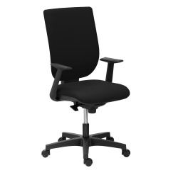 Chaise de bureau Webstar tissu - dossier haut accoudoirs fixes - mécanisme Synchrone - pieds noirs