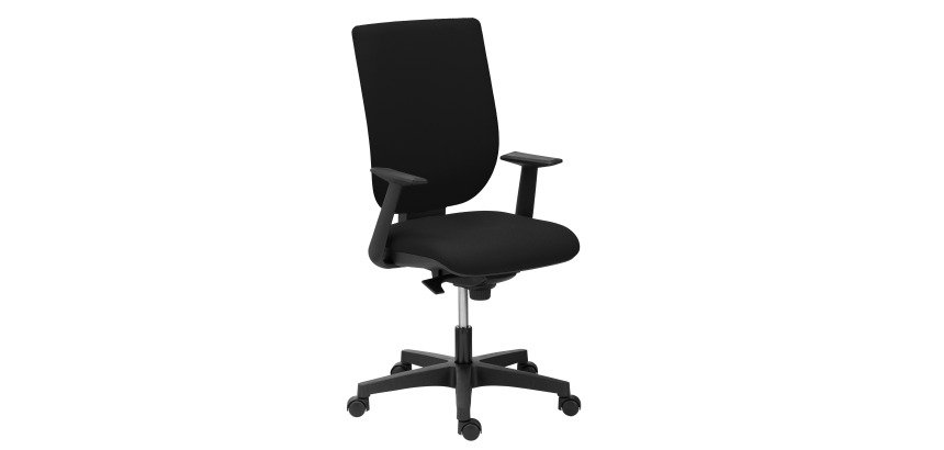 Chaise de bureau Webstar tissu - dossier haut accoudoirs fixes - mécanisme Synchrone - pieds noirs