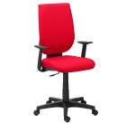 Chaise de bureau NAO tissu - dossier réglable en hauteur - avec ou sans accoudoirs - Mécanisme Synchrone ou Contact permanent - Pieds noirs