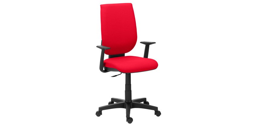 Chaise de bureau NAO tissu - dossier réglable en hauteur - avec ou sans accoudoirs - Mécanisme Synchrone ou Contact permanent - Pieds noirs
