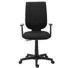 Chaise de bureau Webstar 2 - dossier haut accoudoirs fixes - mécanisme Contact permanent - pieds noirs