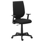 Chaise de bureau Webstar 2 - dossier haut accoudoirs fixes - mécanisme Contact permanent - pieds noirs