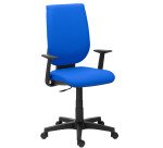Chaise de bureau NAO tissu - dossier réglable en hauteur - avec ou sans accoudoirs - Mécanisme Synchrone ou Contact permanent - Pieds noirs