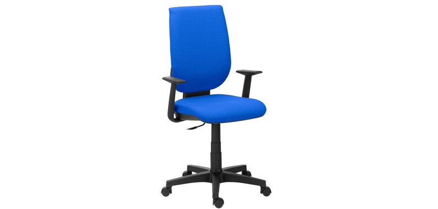 Chaise de bureau NAO tissu - dossier réglable en hauteur - avec ou sans accoudoirs - Mécanisme Synchrone ou Contact permanent - Pieds noirs