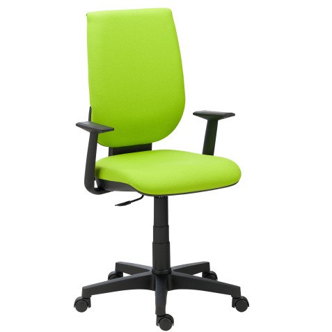Chaise de bureau Webstar 2 - dossier haut accoudoirs fixes - mécanisme Contact permanent - pieds noirs
