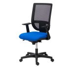 Chaise de bureau Nao tissu et maille - dossier haut avec accoudoirs fixes  - mécanisme Synchrone - pieds noirs