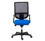 Chaise de bureau Nao tissu et maille - dossier haut avec accoudoirs fixes  - mécanisme Synchrone - pieds noirs