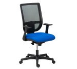 Chaise de bureau Nao tissu et maille - dossier haut avec accoudoirs fixes  - mécanisme Synchrone - pieds noirs