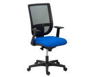 Chaise de bureau Nao tissu et maille - dossier haut avec accoudoirs fixes  - mécanisme Synchrone - pieds noirs