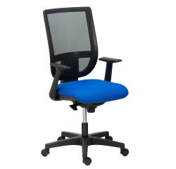 Chaise de bureau Nao tissu et maille - dossier haut avec accoudoirs fixes  - mécanisme Synchrone - pieds noirs