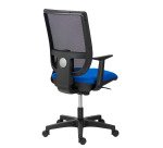 Chaise de bureau Nao tissu et maille - dossier haut avec accoudoirs fixes  - mécanisme Synchrone - pieds noirs