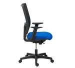 Chaise de bureau Nao tissu et maille - dossier haut avec accoudoirs fixes  - mécanisme Synchrone - pieds noirs