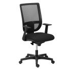Chaise de bureau Nao tissu et maille - dossier haut avec accoudoirs fixes  - mécanisme Synchrone - pieds noirs