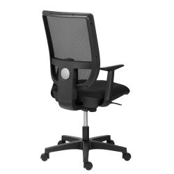 Office chair NAO fabric and mesh - height-adjustable backrest - with or without armrests - Synchronous Mechanism - Black feet