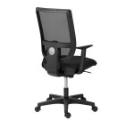 Chaise de bureau Nao tissu et maille - dossier haut avec accoudoirs fixes  - mécanisme Synchrone - pieds noirs