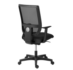 Chaise de bureau Nao tissu et maille - dossier haut avec accoudoirs fixes  - mécanisme Synchrone - pieds noirs