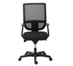 Chaise de bureau Nao tissu et maille - dossier haut avec accoudoirs fixes  - mécanisme Synchrone - pieds noirs