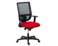 Chaise de bureau Nao tissu et maille - dossier haut avec accoudoirs fixes  - mécanisme Synchrone - pieds noirs