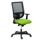 Chaise de bureau Nao tissu et maille - dossier haut avec accoudoirs fixes  - mécanisme Synchrone - pieds noirs