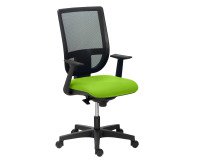 Chaise de bureau Nao tissu et maille - dossier haut avec accoudoirs fixes  - mécanisme Synchrone - pieds noirs