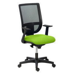 Chaise de bureau Nao tissu et maille - dossier haut avec accoudoirs fixes  - mécanisme Synchrone - pieds noirs
