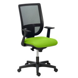 Chaise de bureau Nao tissu et maille - dossier haut avec accoudoirs fixes  - mécanisme Synchrone - pieds noirs