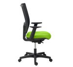 Chaise de bureau Nao tissu et maille - dossier haut avec accoudoirs fixes  - mécanisme Synchrone - pieds noirs