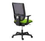 Chaise de bureau Nao tissu et maille - dossier haut avec accoudoirs fixes  - mécanisme Synchrone - pieds noirs