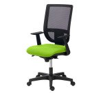 Chaise de bureau Nao tissu et maille - dossier haut avec accoudoirs fixes  - mécanisme Synchrone - pieds noirs