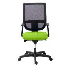 Chaise de bureau Nao tissu et maille - dossier haut avec accoudoirs fixes  - mécanisme Synchrone - pieds noirs