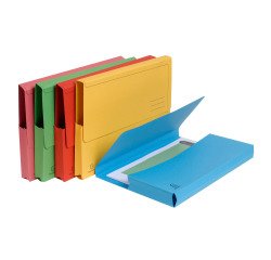 Chemise pochette Forever à soufflet carte Exacompta 24 x 32 cm couleurs assorties - Paquet de 25