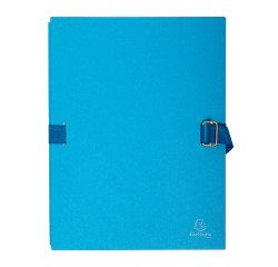 Expanding spine folder with flap on the bottom tinted paper - A4 - Light blue
