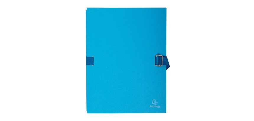 Chemise extensible à rabat Exacompta à boucle dos 13 cm bleu clair