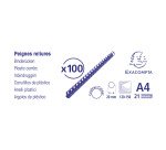 Baguette reliure anneaux plastique Exacompta 10 mm - Boîte de 100