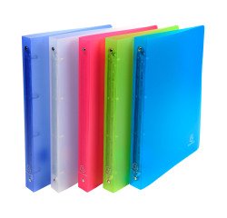 4-ring plastic-coated Exacompta Chromaline binder A4 - 3 cm spine assorted colors