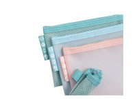 Tas met zipsluiting in soepele plastic Chromaline pastel - A6 - Geassorteerd