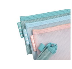 A6 Exacompta Chromaline assorted colored zip storage pouches