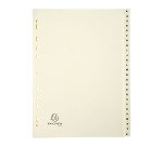 Intercalaire A4 carte lustrée Exacompta 26 onglets alphabétiques ivoire - 1 jeu