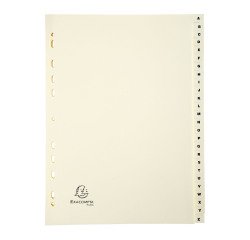 Intercalaire A4 carte lustrée Exacompta 26 onglets alphabétiques ivoire - 1 jeu