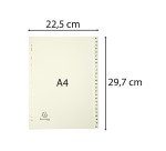 Intercalaire A4 carte lustrée Exacompta 26 onglets alphabétiques ivoire - 1 jeu