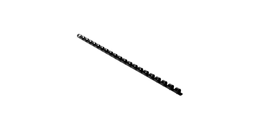 Baguette reliure anneaux plastique 8 mm Exacompta  noir - Boîte de 25