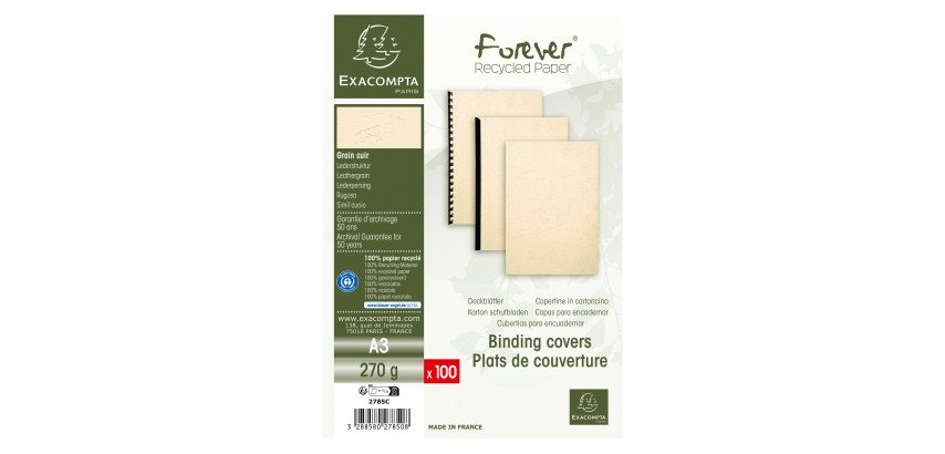 Pk 100 Covers Forever A3 Leather Ivory - Ivory