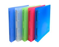 Classeur 4 anneaux plastifié Exacompta Chromaline A4+ Dos 4 cm couleurs assorties