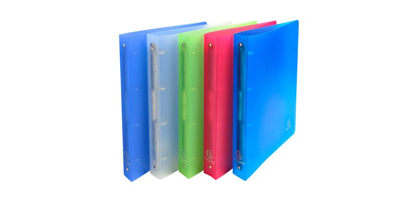 Classeur 4 anneaux plastifié Exacompta Chromaline A4+ Dos 4 cm couleurs assorties