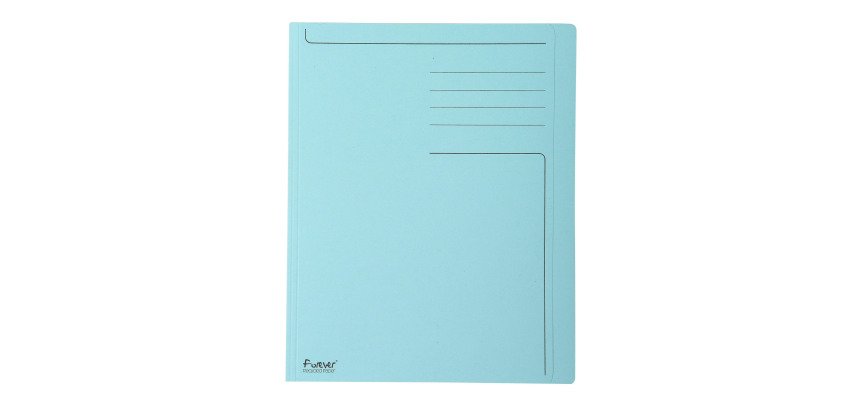 Chemise rigide à bord décalé Forever® 280g/m2 avec impression - 24 cm x 32 cm - Bleu clair - Paquet de 100